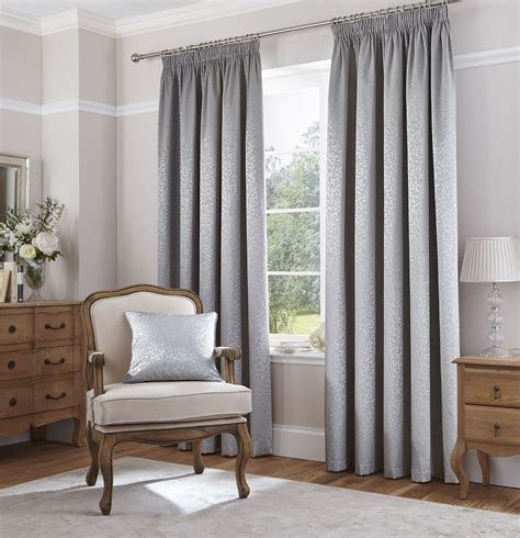 silver grey curtains pencil pleat